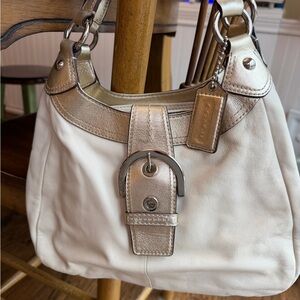 Coach  Lynn hobo Cream and Gold Shoulder Bag